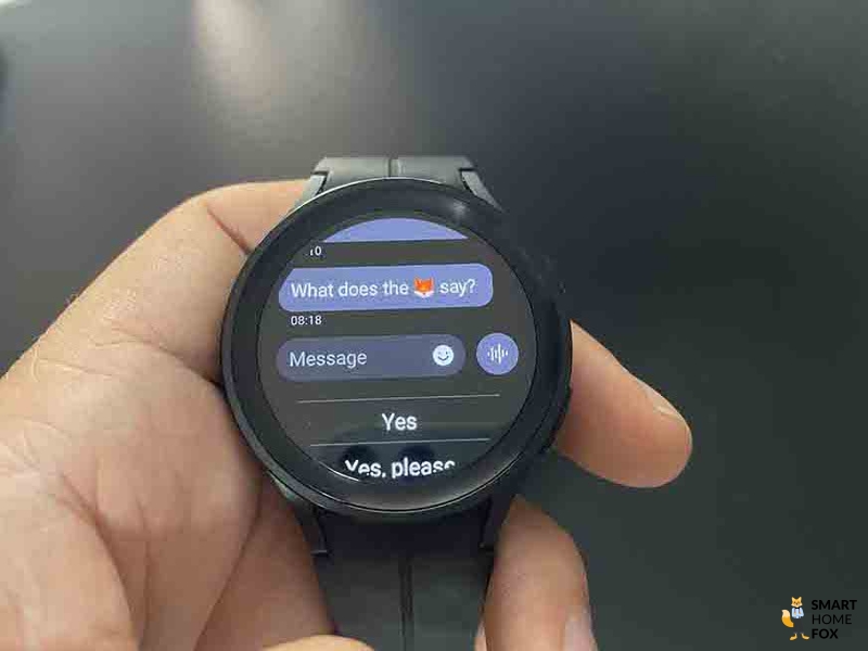 You can see the response options on the Samsung Galaxy Watch 5.
